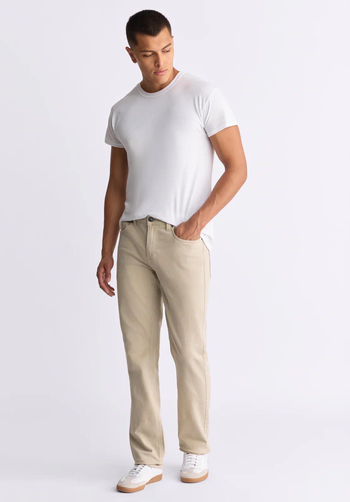 Six Men's Straight Freedom Flex Pants, Sand - BM22939 - Image 5