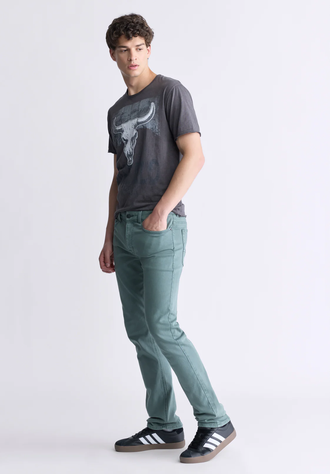 Six Men's Straight Freedom Flex Pants, Balsam Green - BM22939 - Image 5