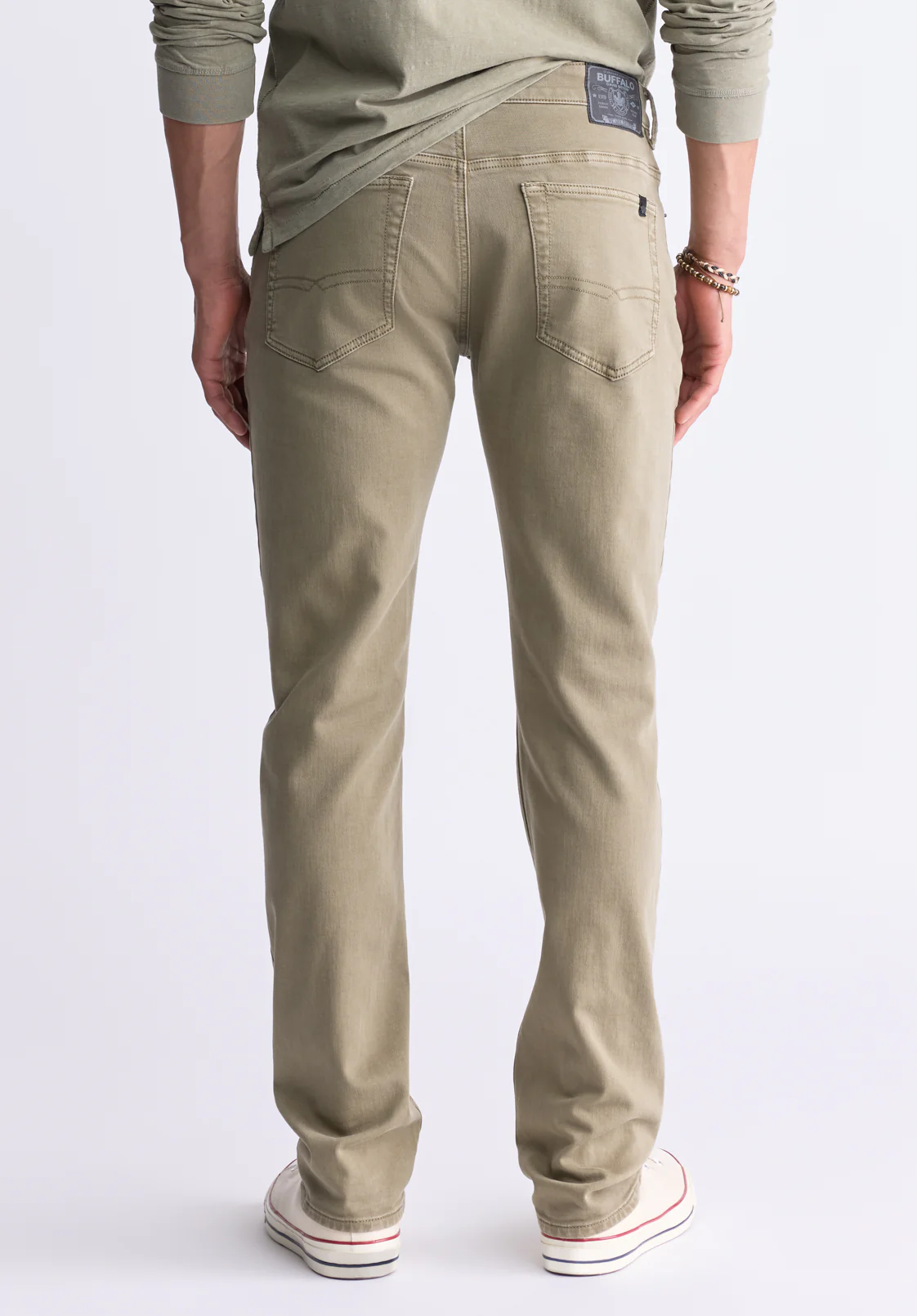 Six Men's Straight Freedom Flex Pants, Olive - BM22939 - Image 3