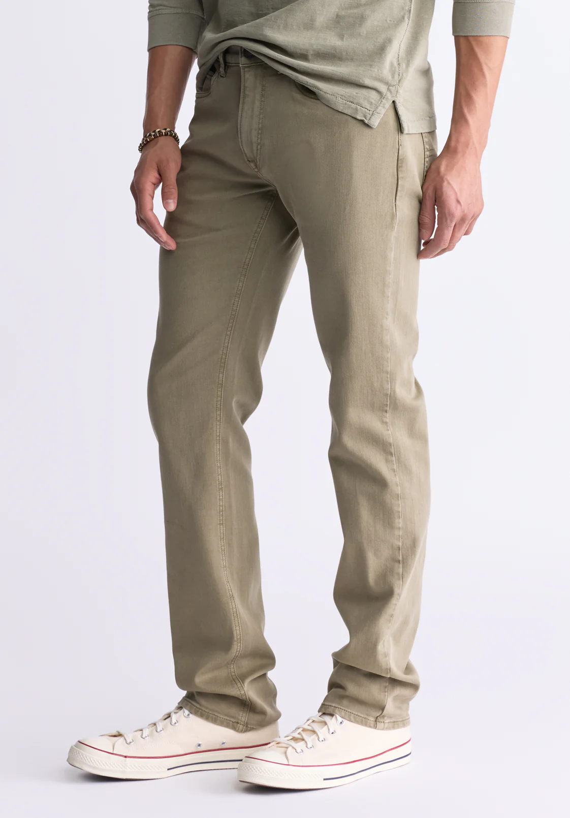 Six Men's Straight Freedom Flex Pants, Olive - BM22939 - Image 4