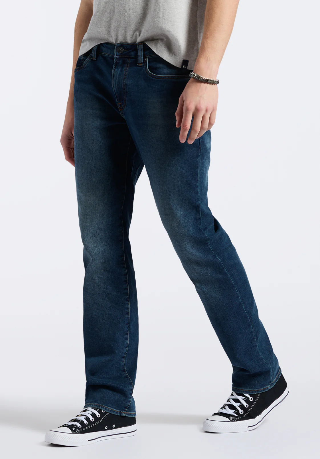 Six Men's Straight Freedom Flex Jeans, Dirty and Sanded - BM22946 - Image 4