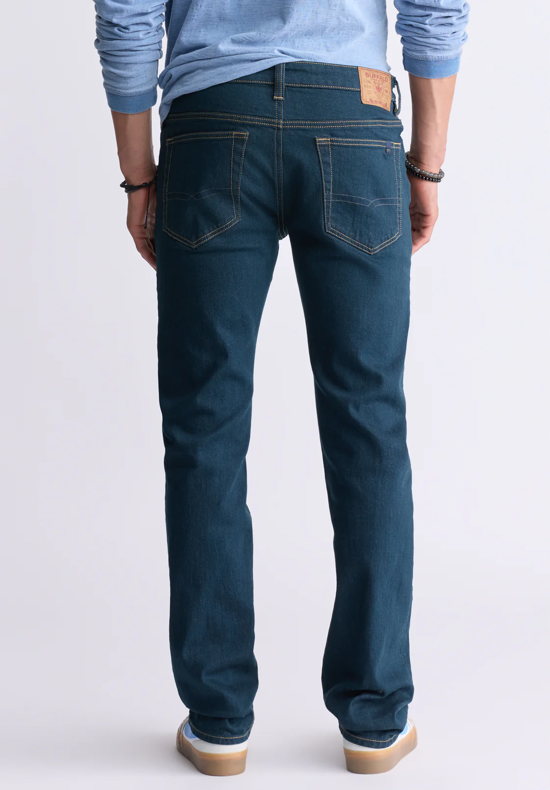 Six Men's Straight Jeans, Tinted Indigo - BM22997 - Image 3