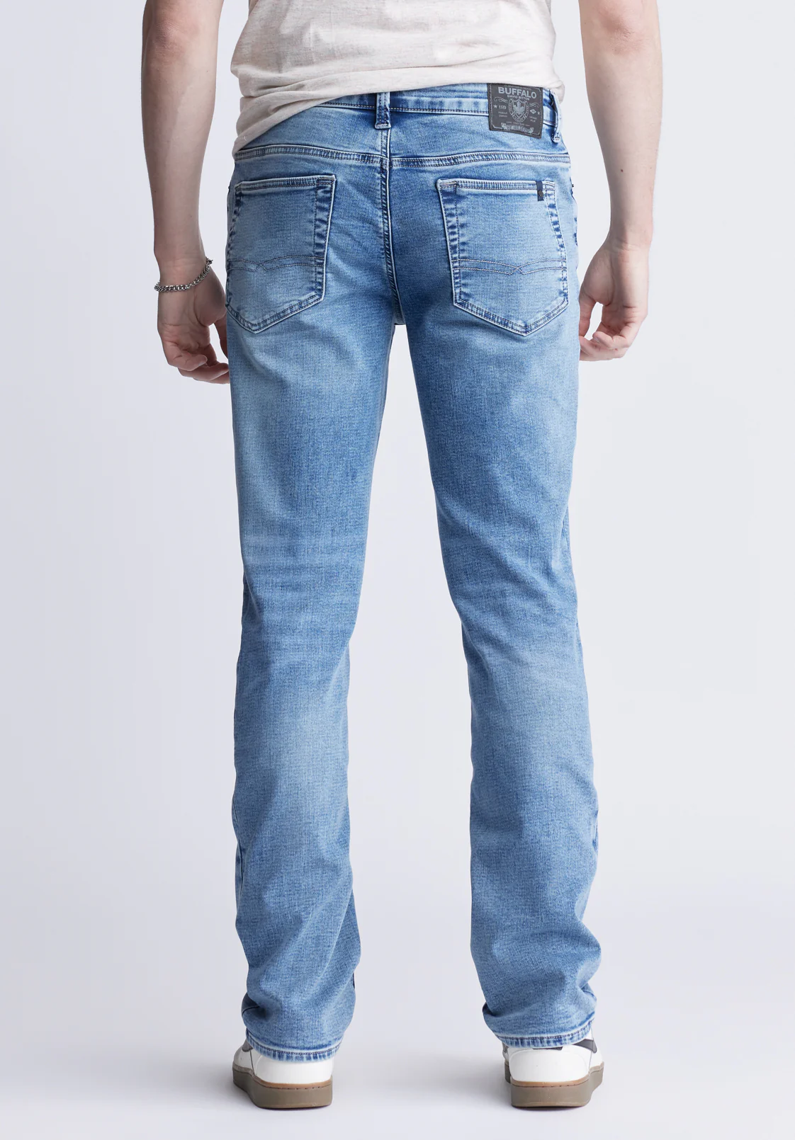 Six Men's Straight Freedom Flex Jeans, Sanded Wash - BM22998 - Image 4