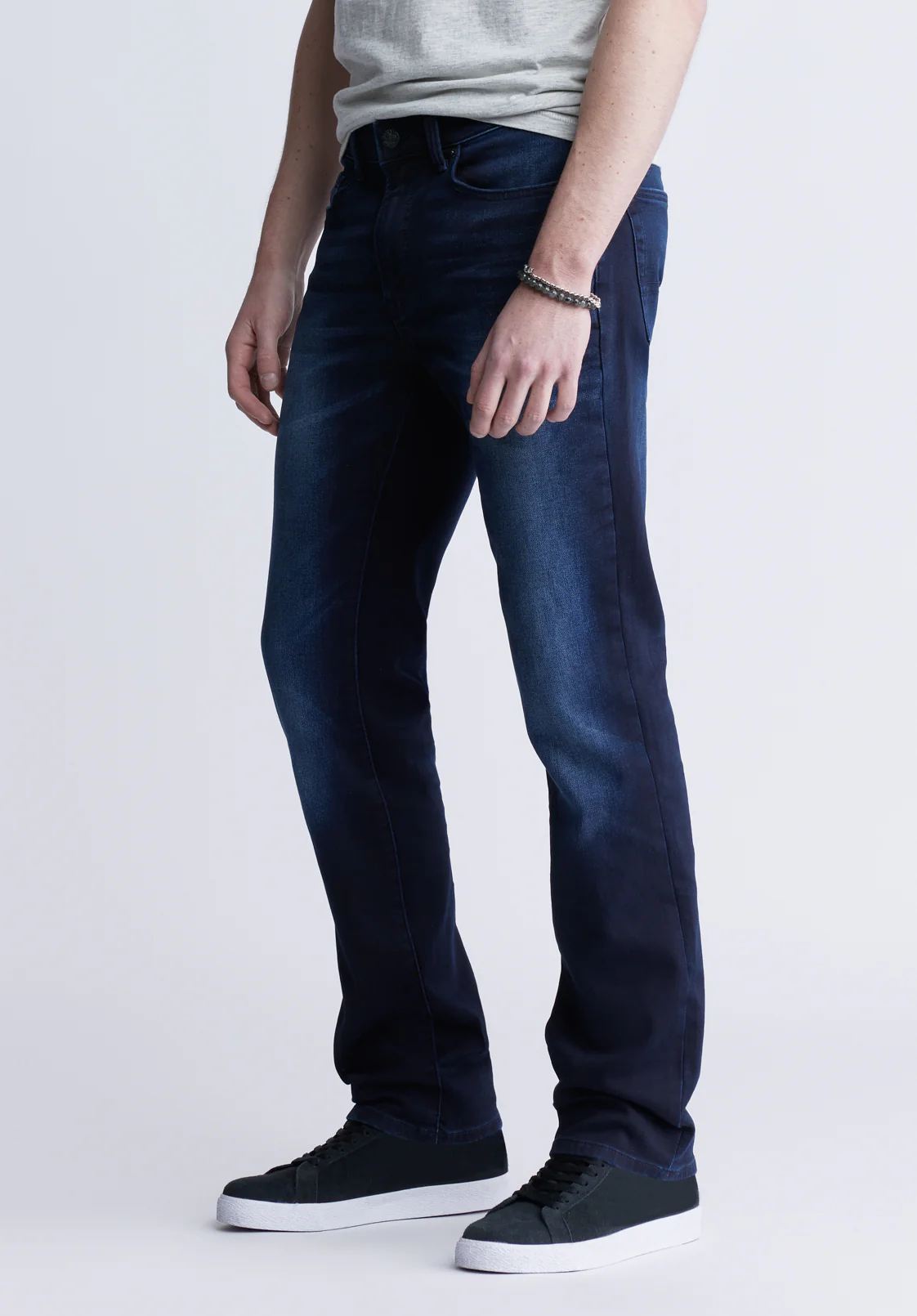 Six Men's Straight Freedom Flex Jeans, Dark and Sanded - BM22999 - Image 3