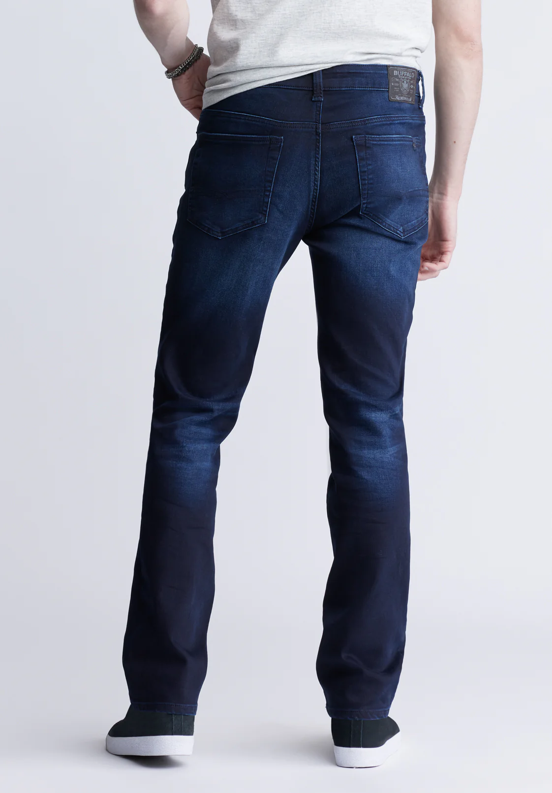 Six Men's Straight Freedom Flex Jeans, Dark and Sanded - BM22999 - Image 4