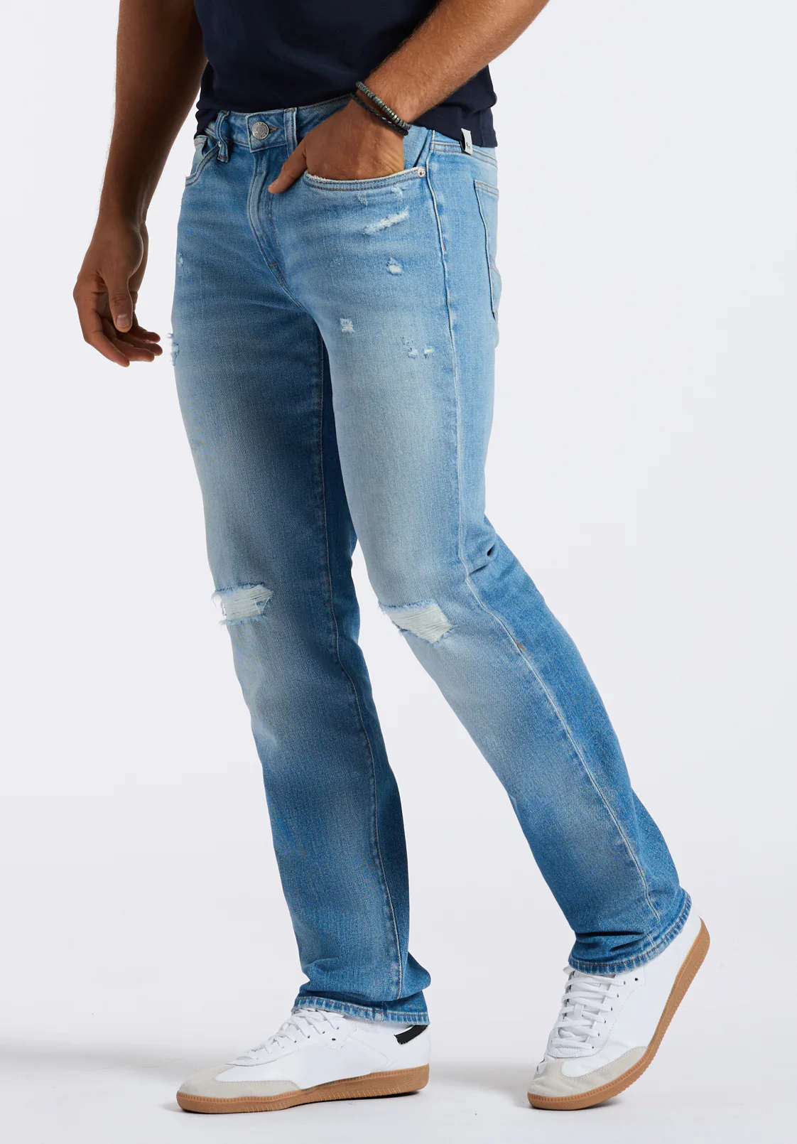 Six Men's Straight Jeans, Light Vintage - BM26058 - Image 3