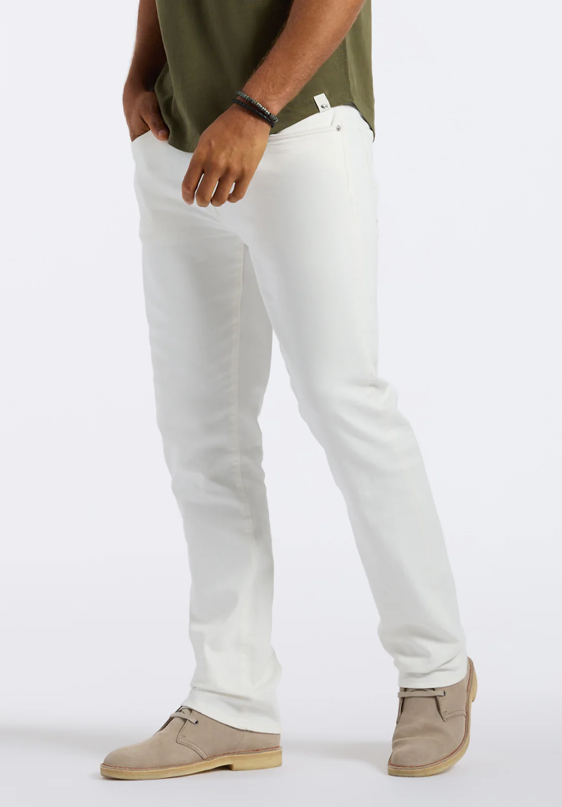 Six Men's Straight Jeans, White - BM26075 - Image 2