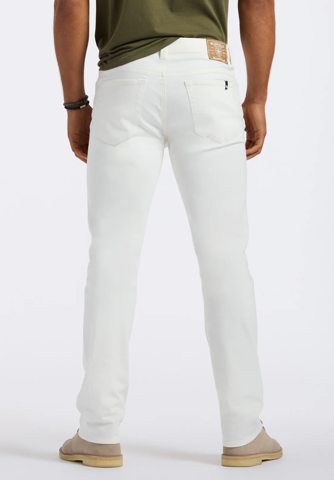 Six Men's Straight Jeans, White - BM26075 - Image 3