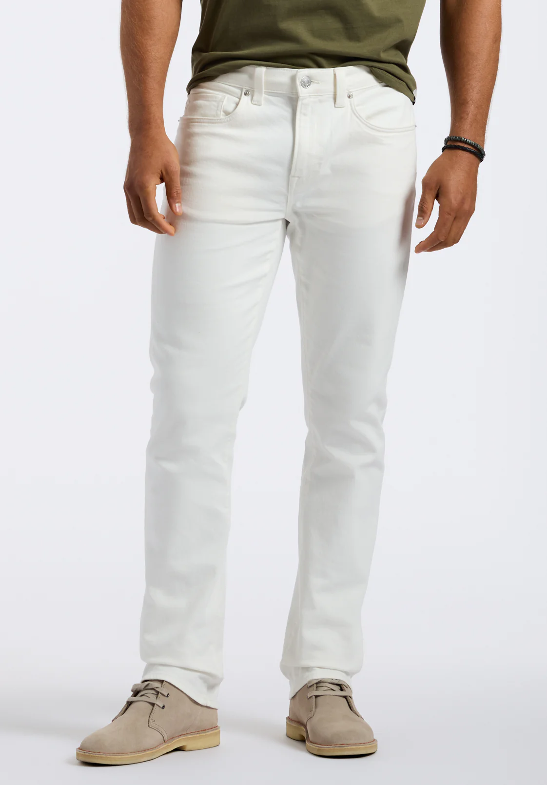 Six Men's Straight Jeans, White - BM26075 - Image 4