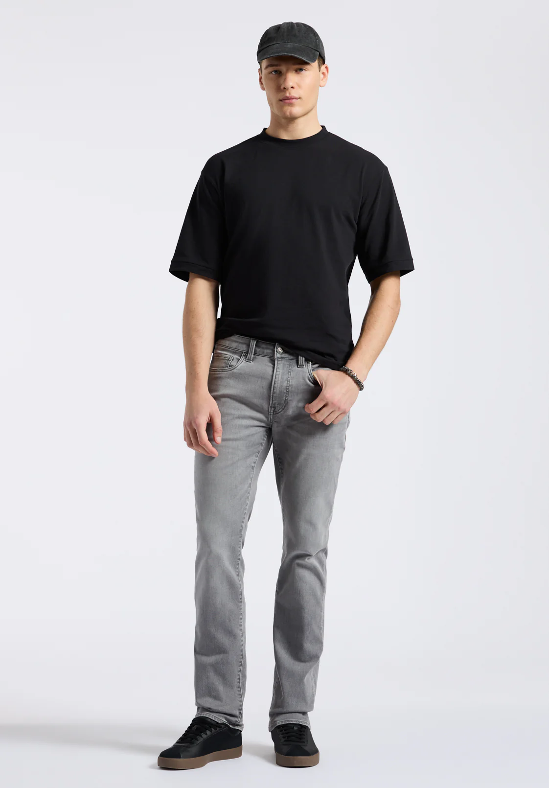 Six Men's Straight Freedom Flex Jeans, Grey Sanded - BM26088