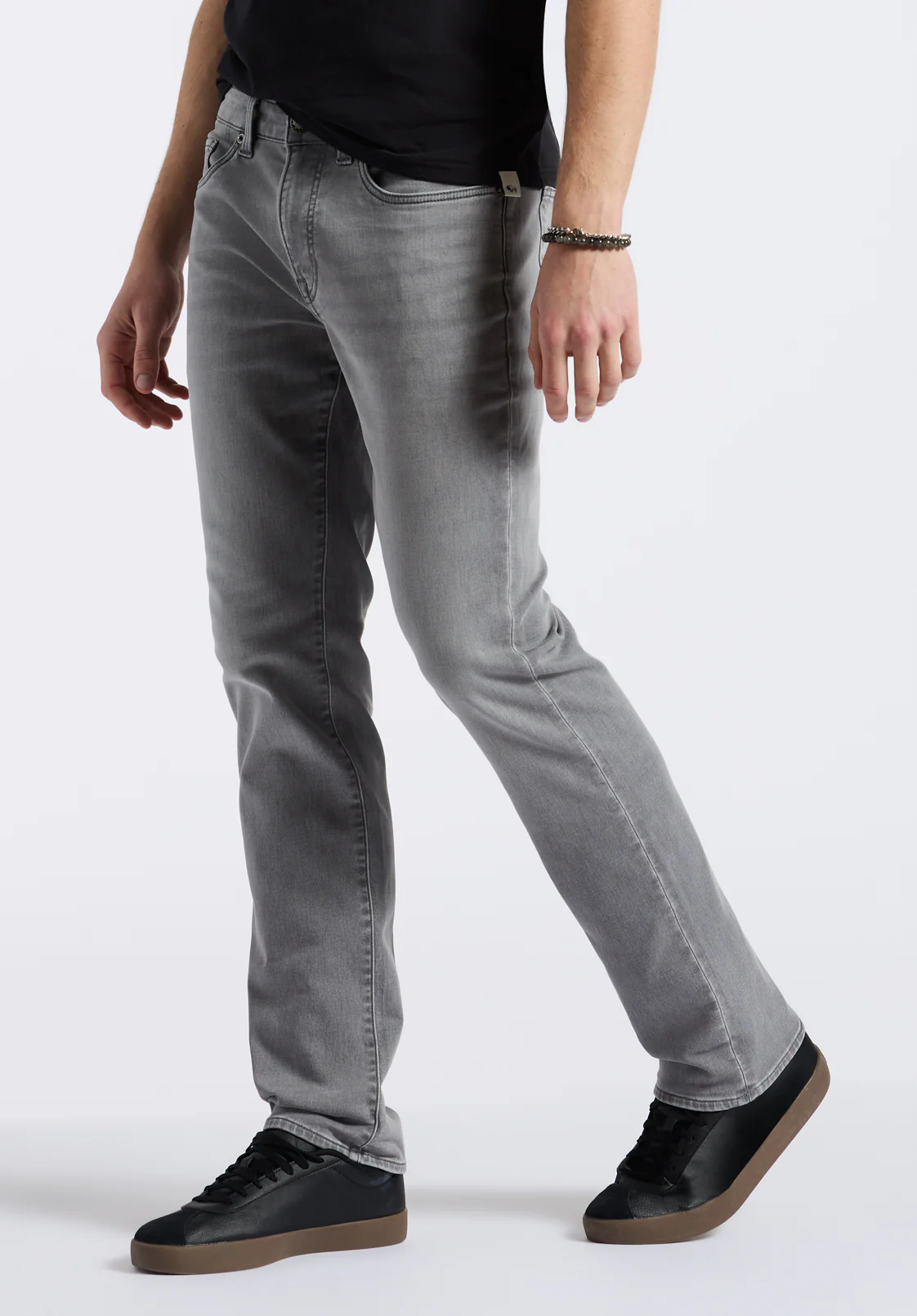 Six Men's Straight Freedom Flex Jeans, Grey Sanded - BM26088 - Image 3