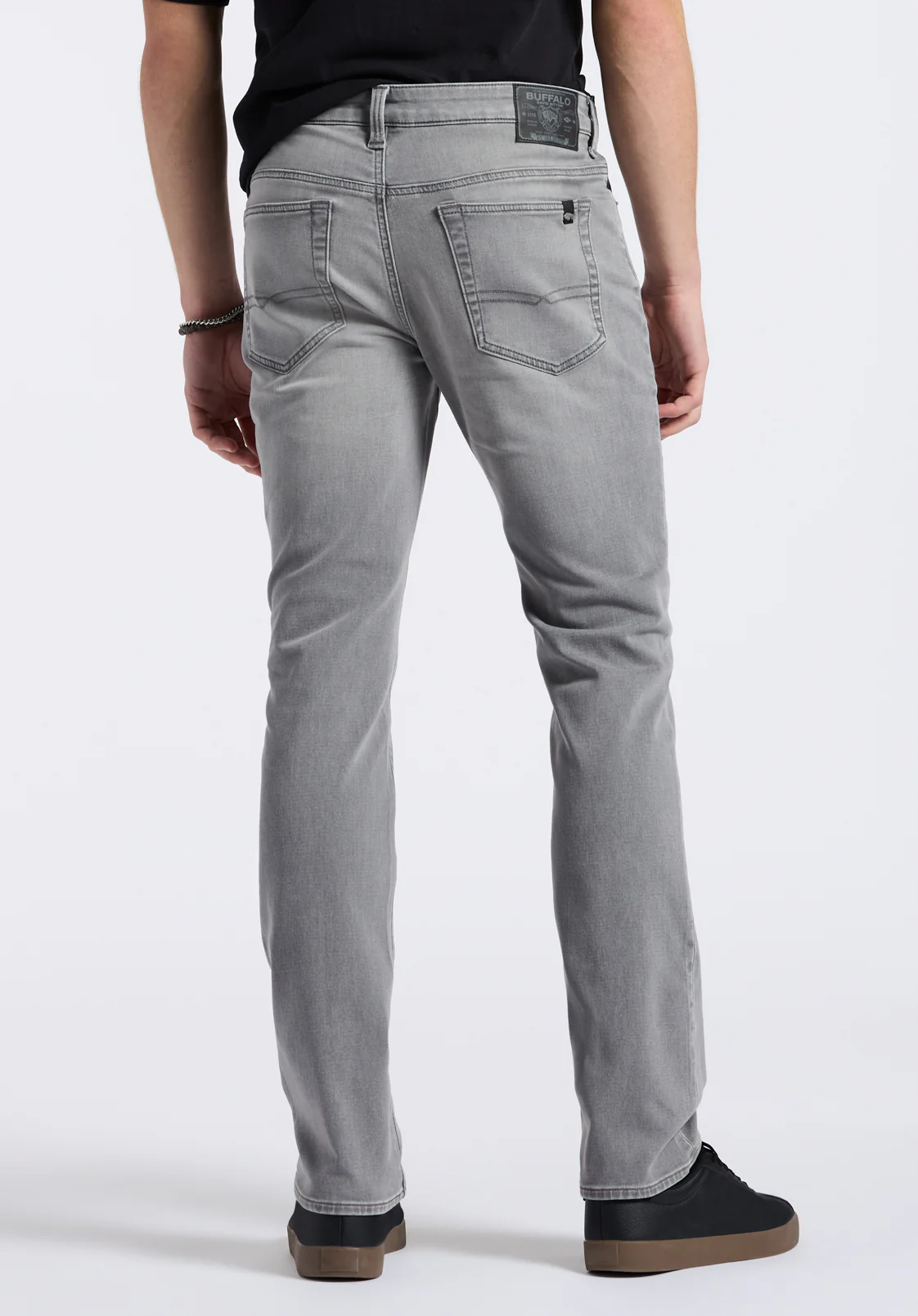 Six Men's Straight Freedom Flex Jeans, Grey Sanded - BM26088 - Image 4