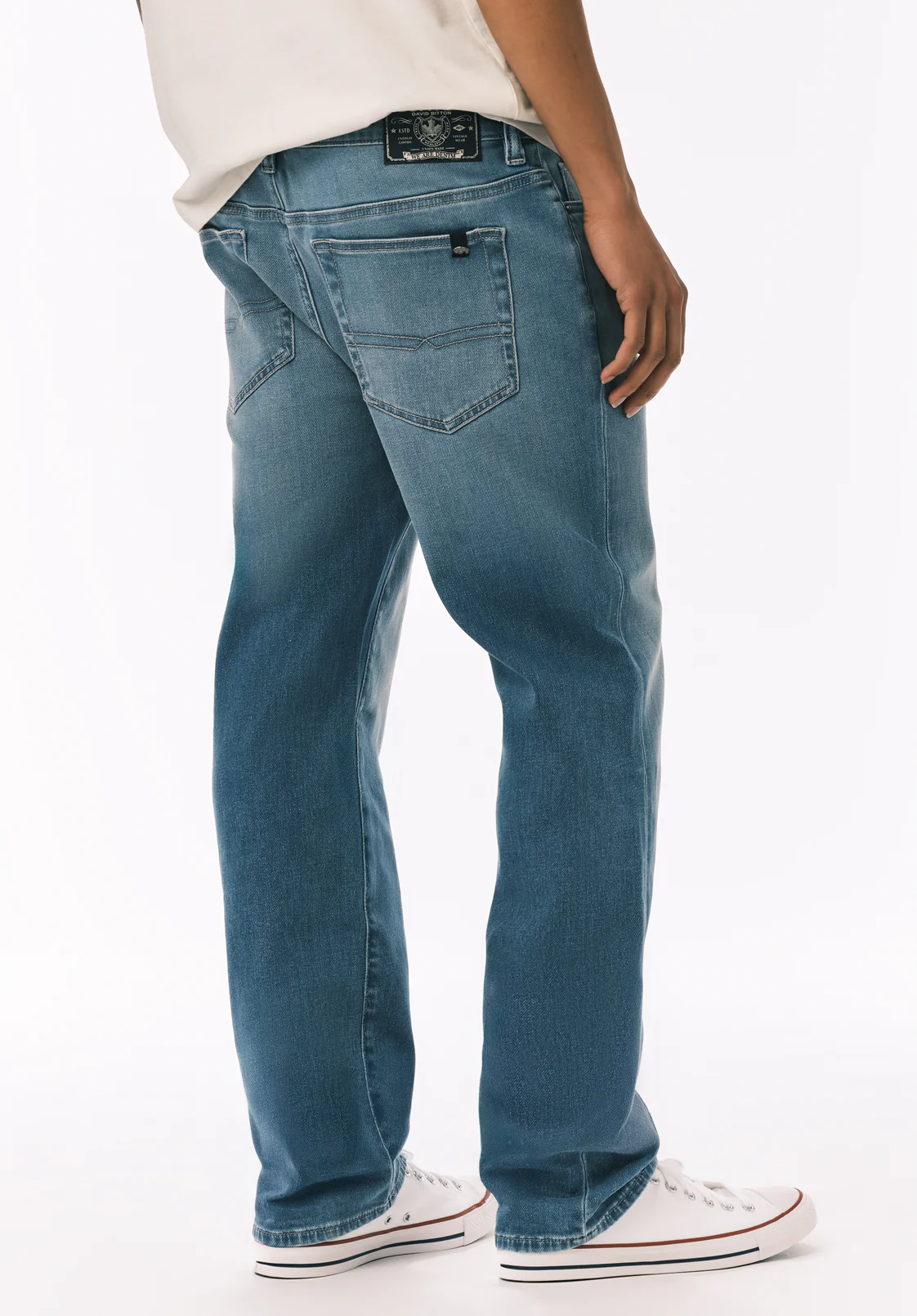 Six Men's Straight Freedom Flex Jeans, Sanded Wash - BM26171 - Image 3