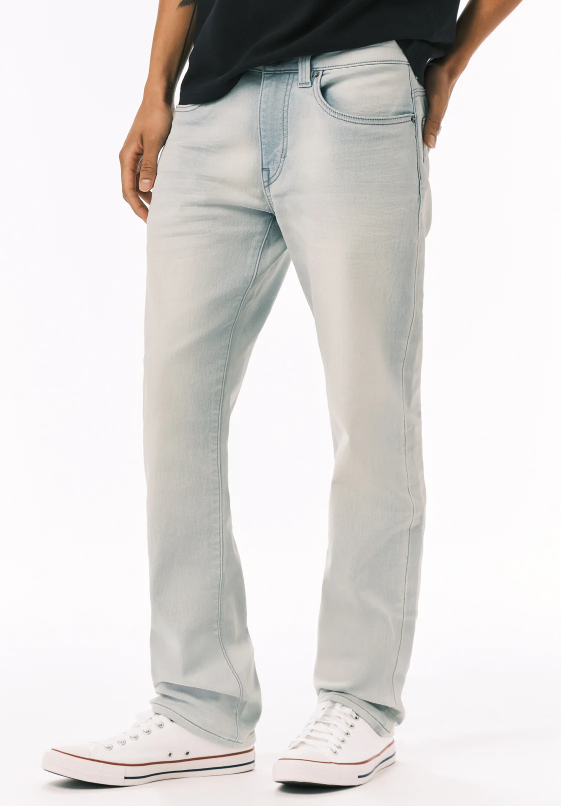 Six Men's Straight Freedom Flex Jeans, Vintage Sanded - BM26176 - Image 4