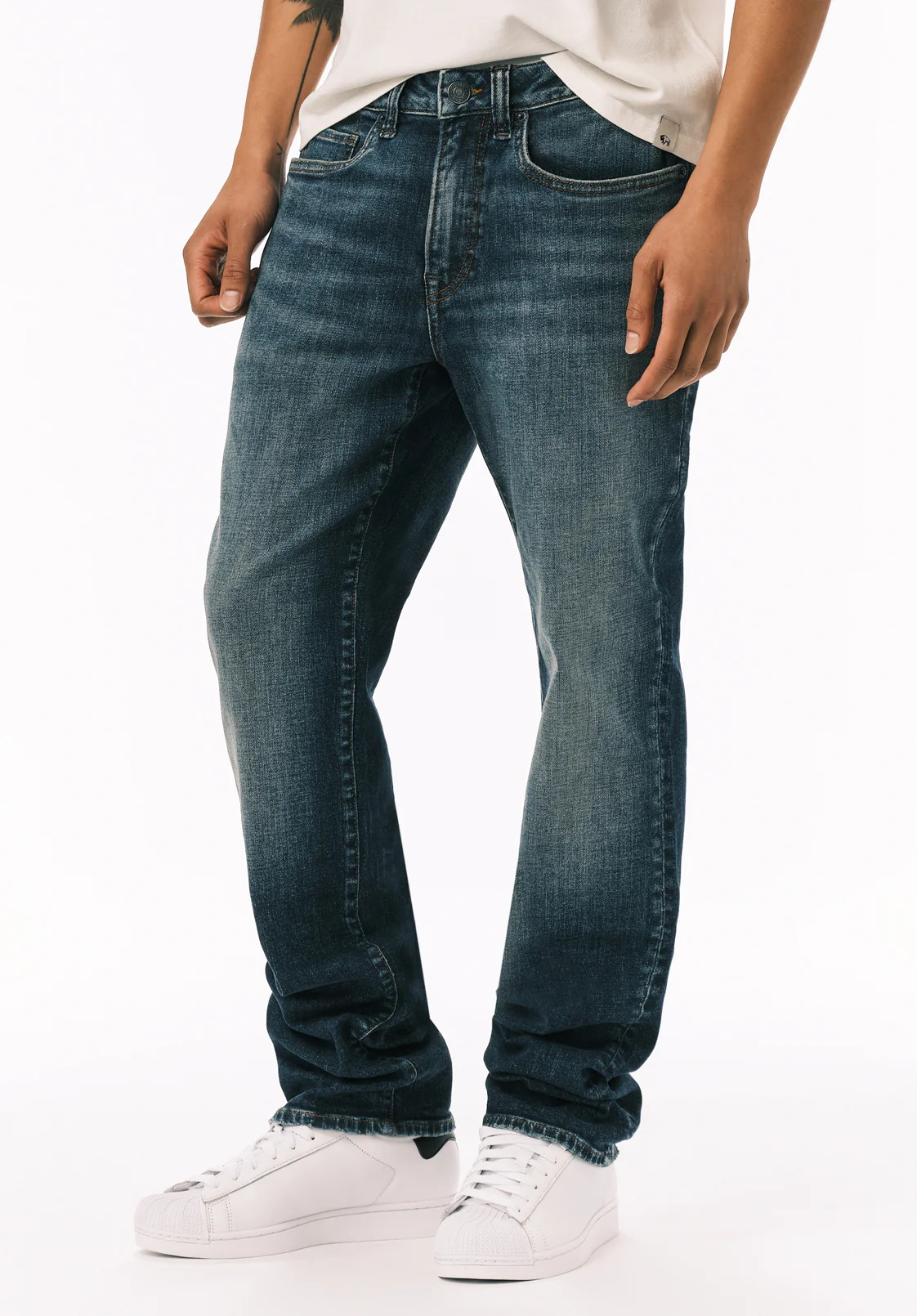 Six Men's Straight Jeans, Contrast Antique - BM26186 - Image 3