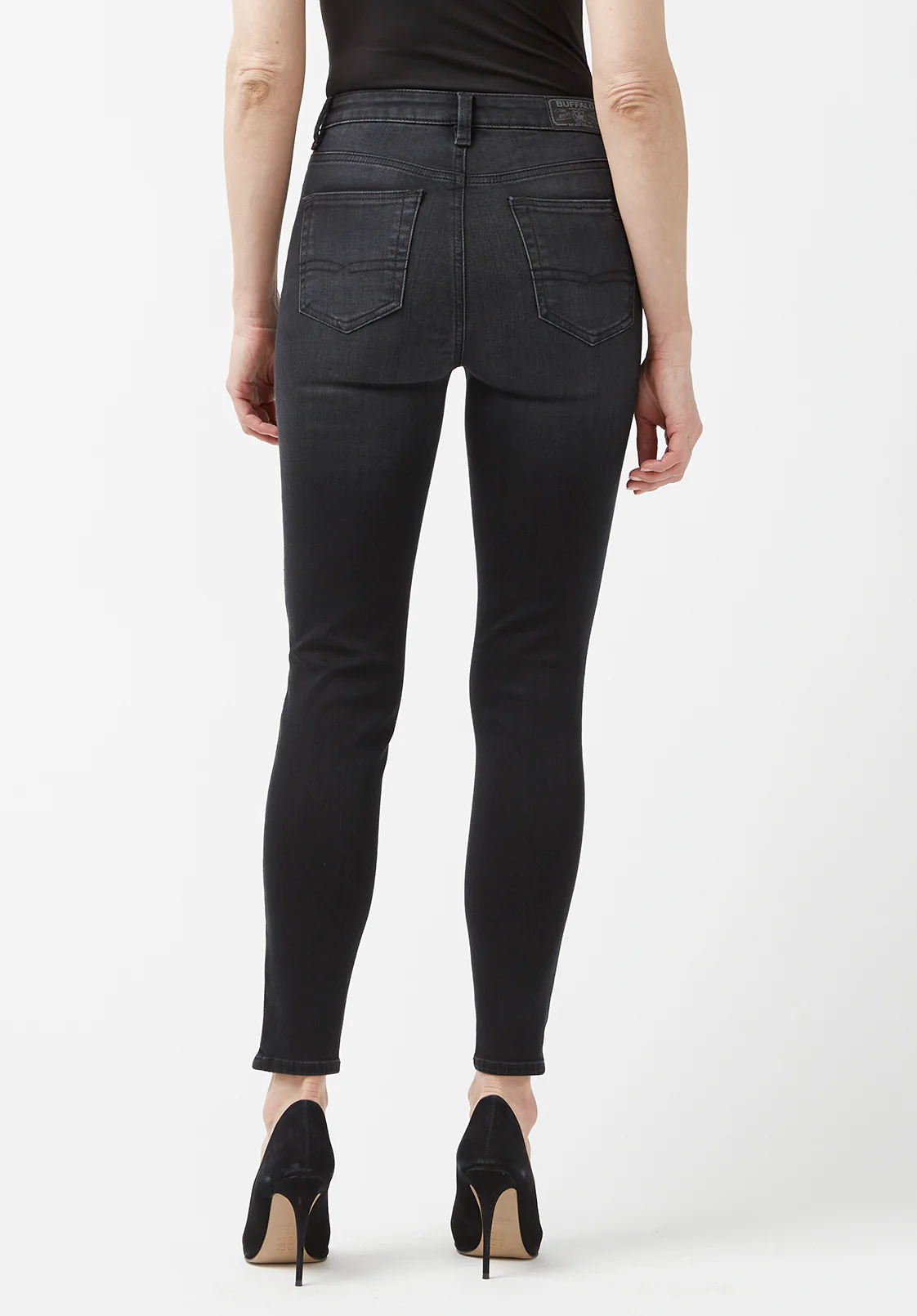 Skylar Women's High Rise Skinny Jeans, Faded Black - BL15664 - Image 3