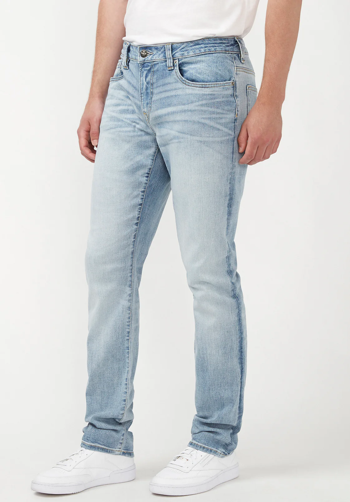 Ash Men's Slim Jeans, Crinkled Mid Blue - BM22784 - Image 4