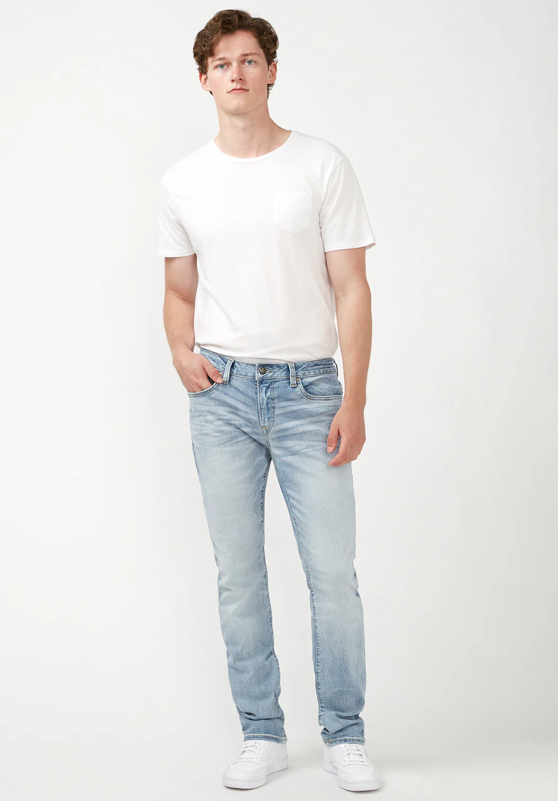 Ash Men's Slim Jeans, Crinkled Mid Blue - BM22784 - Image 5