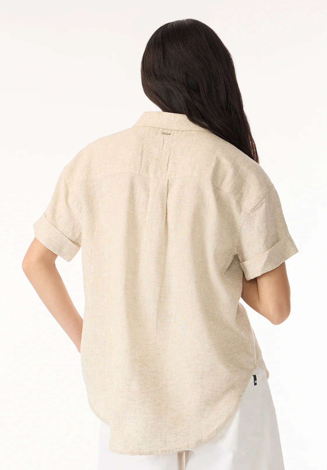 Solana Women's Relaxed Linen Blend Shirt, Natural - WT0172P - Image 4