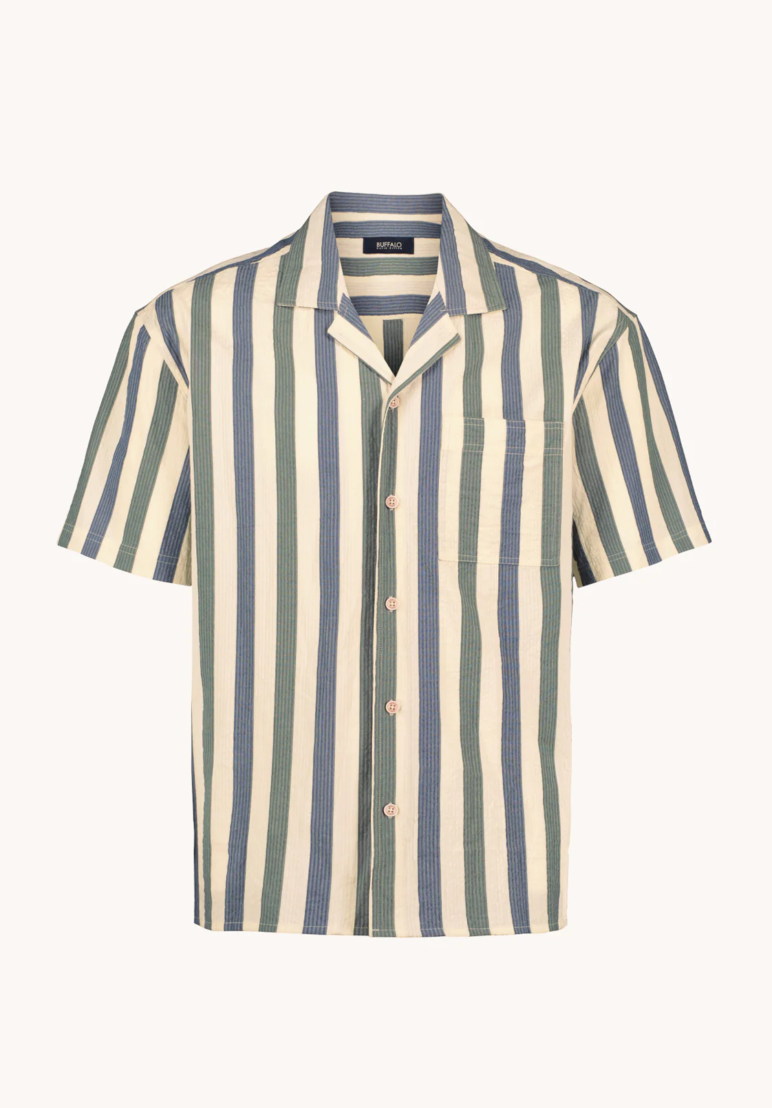 Sonix Men's Short Sleeve Striped Camp Shirt, Milk - BM24754 - Image 6