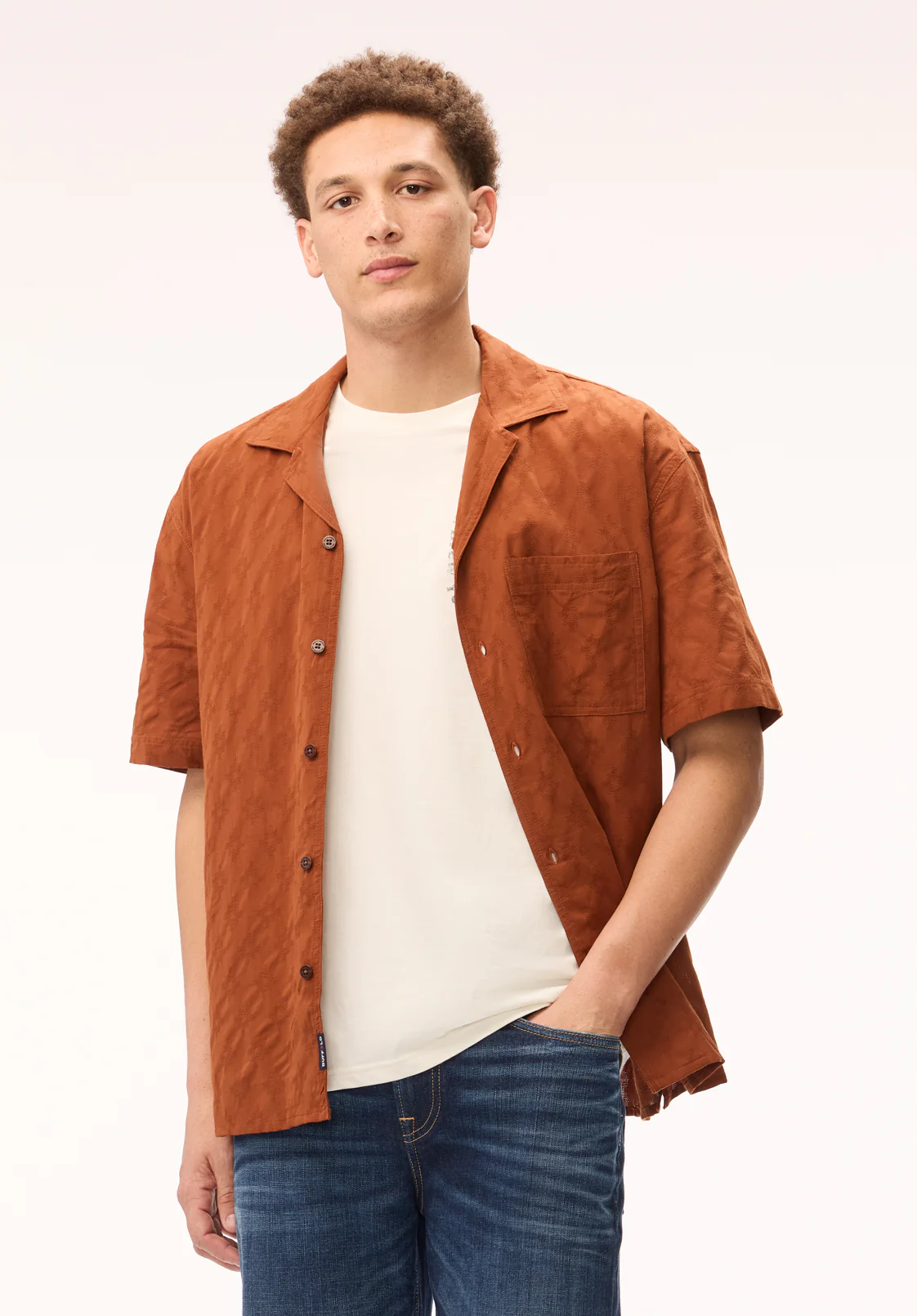 Sonix Men's Short Sleeve Camp Shirt, Coconut Shell - BM24848 - Image 4