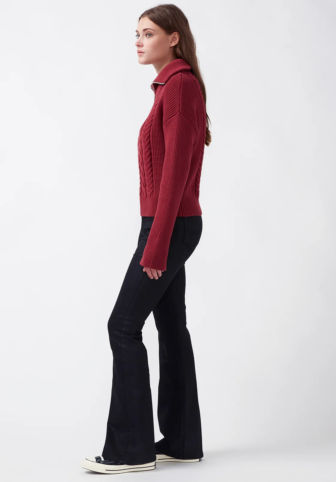 Sorella Women's Long Sleeve Sweater, Dark Red - SW0032F - Image 5