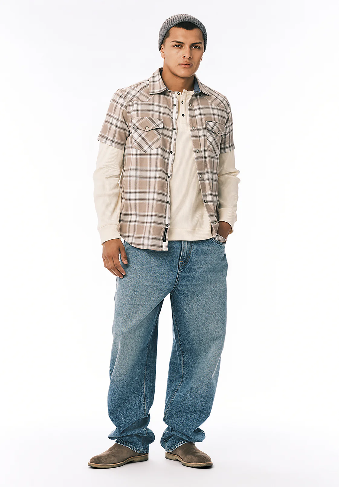 Stanley Men's Short Sleeve Plaid Western Shirt, Ardent - BM24756