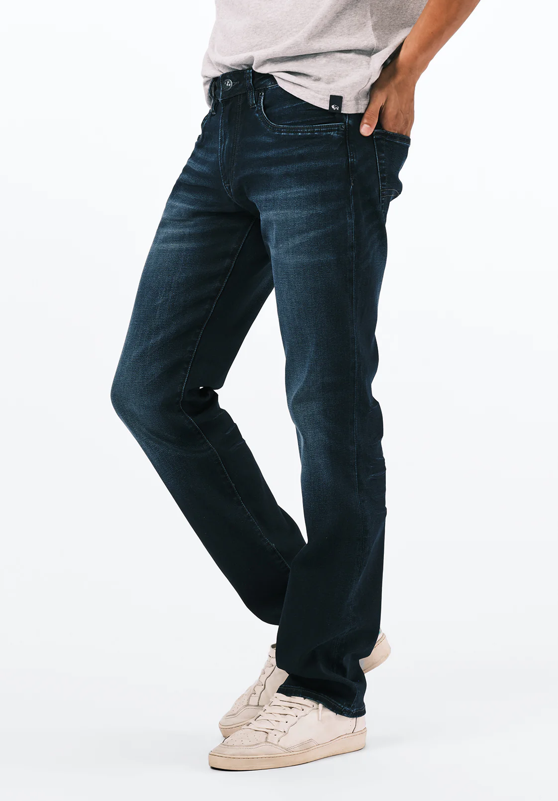 Six Men's Straight Jeans, Authentic and Deep Indigo - BM20457 - Image 3