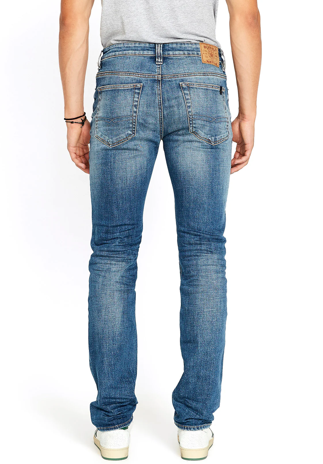 Six Men's Straight Jeans, Crinkled and Sanded - BM22607 - Image 3