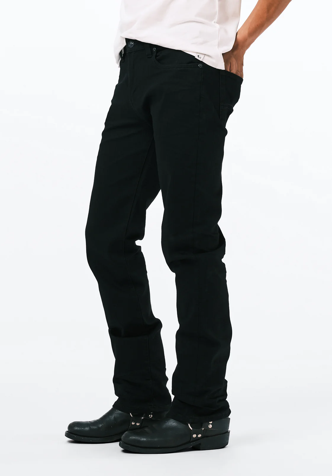 Six Men's Straight Jeans, Crinkled and Dark - BM22632 - Image 3