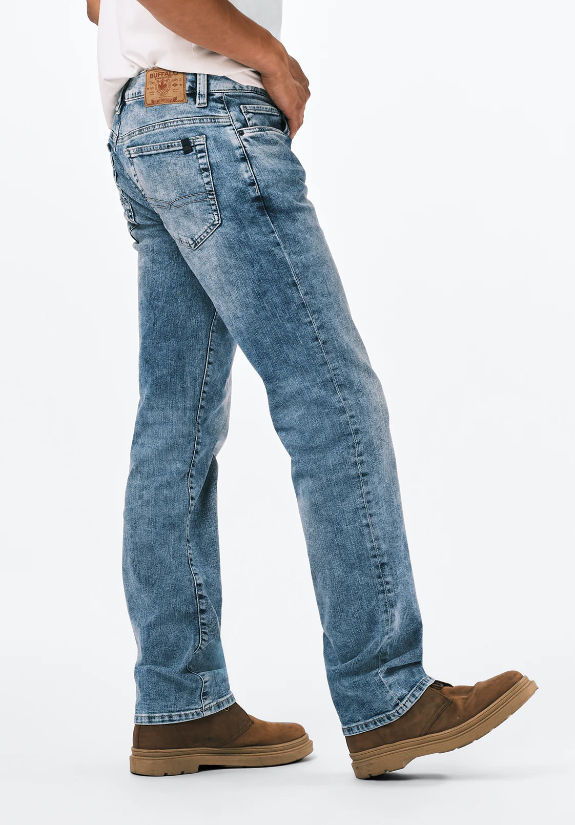 Six Men's Straight Jeans, Whiskered and Contrasted - BM22634 - Image 3