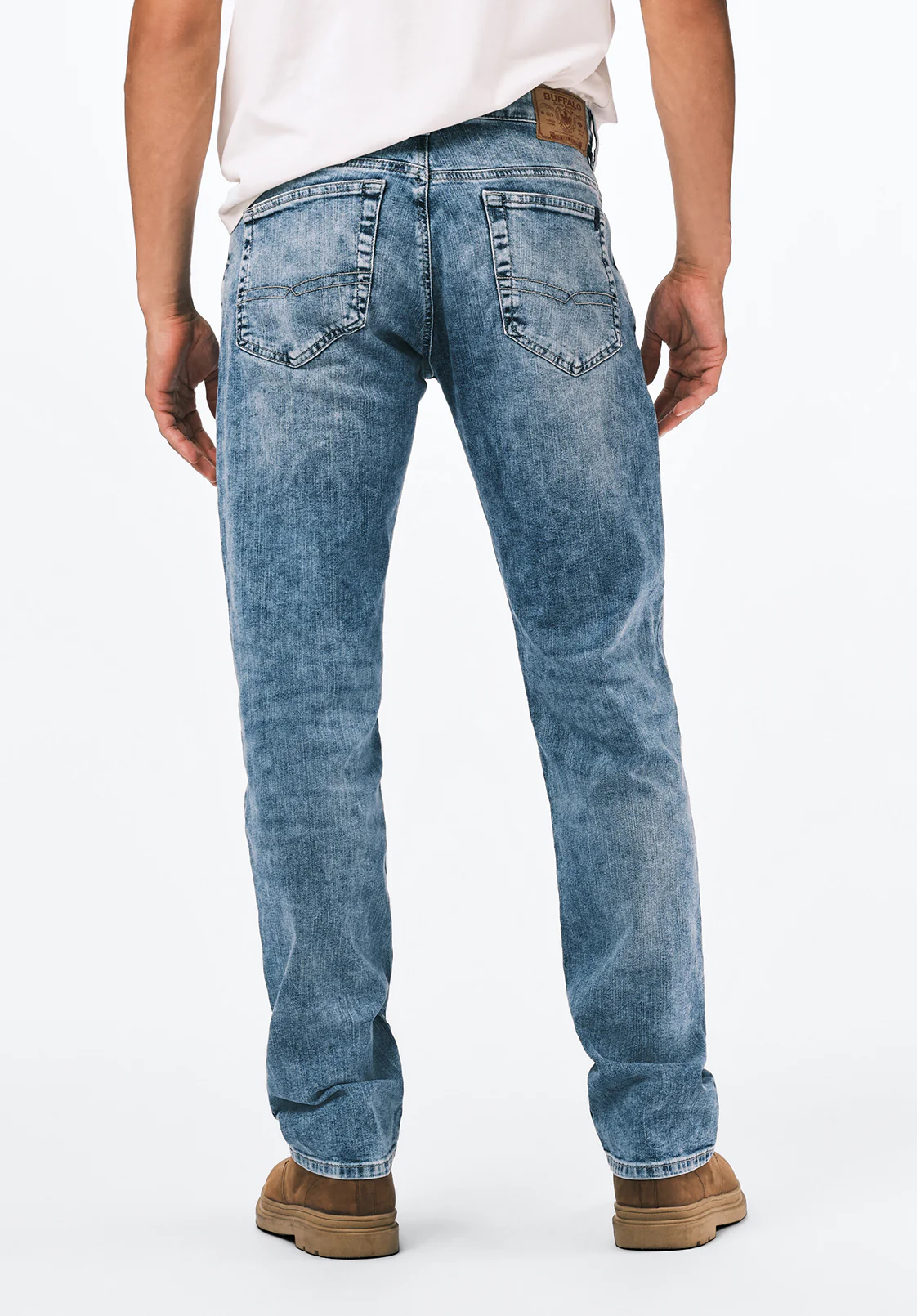 Six Men's Straight Jeans, Whiskered and Contrasted - BM22634 - Image 4