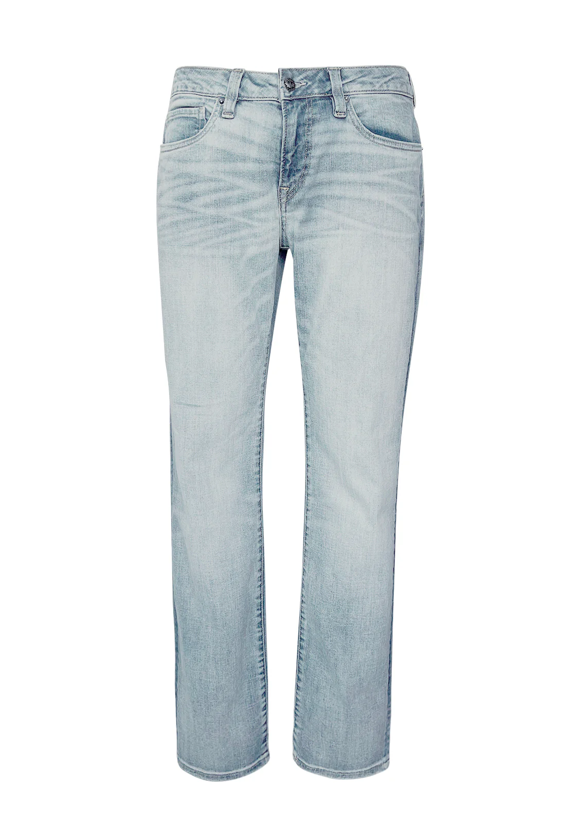 Six Men's Straight Jeans, Crinkled Mid Blue - BM22762 - Image 7