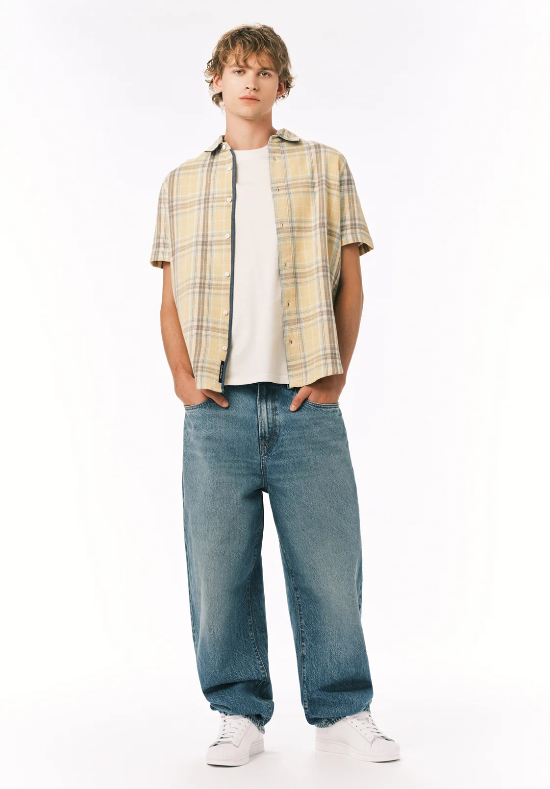 Sulian Men's Short Sleeve Plaid Shirt, Boulder - BM24791