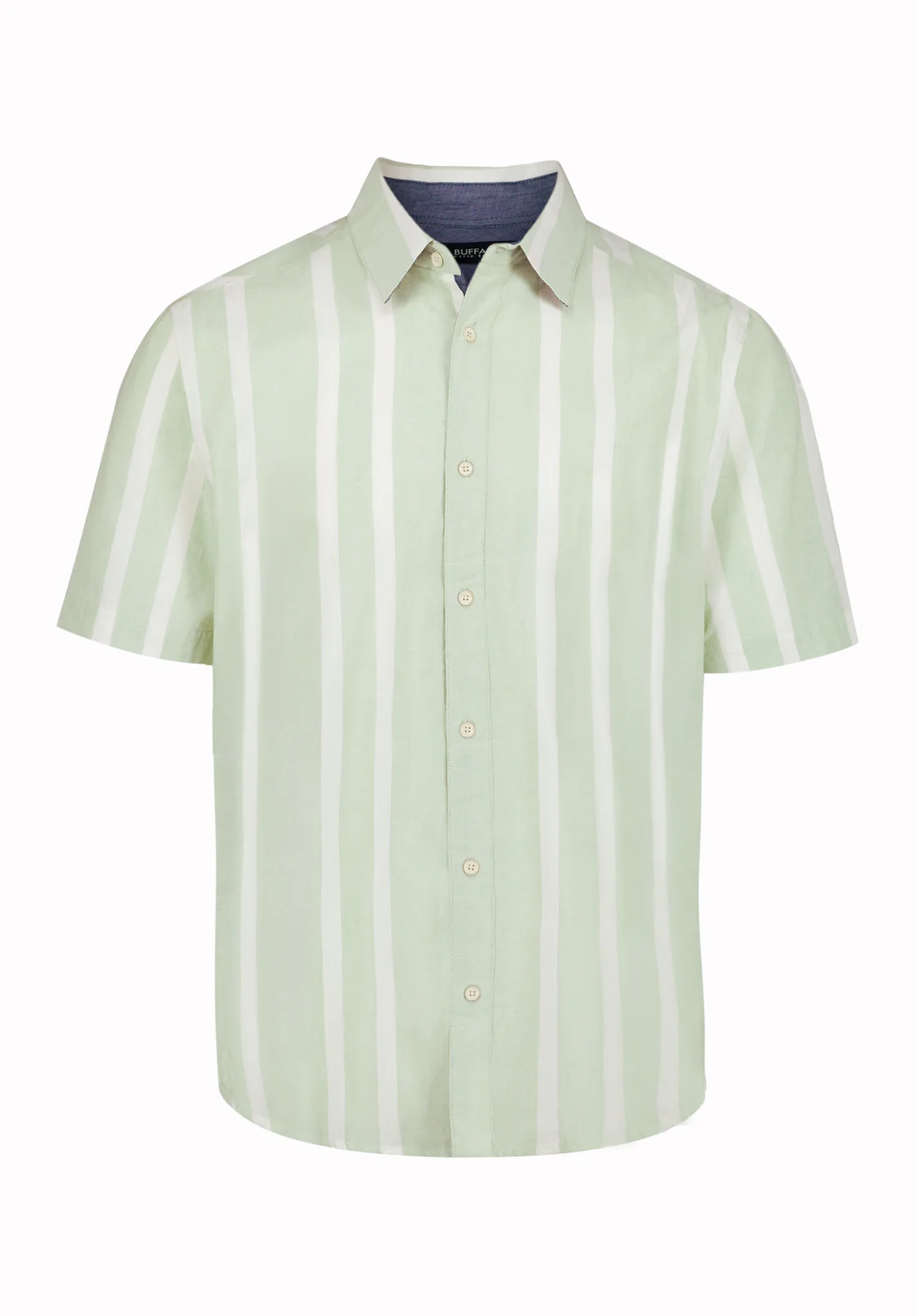 Sulian Men's Short Sleeve Striped Shirt, Frosty Green - BM24802 - Image 5