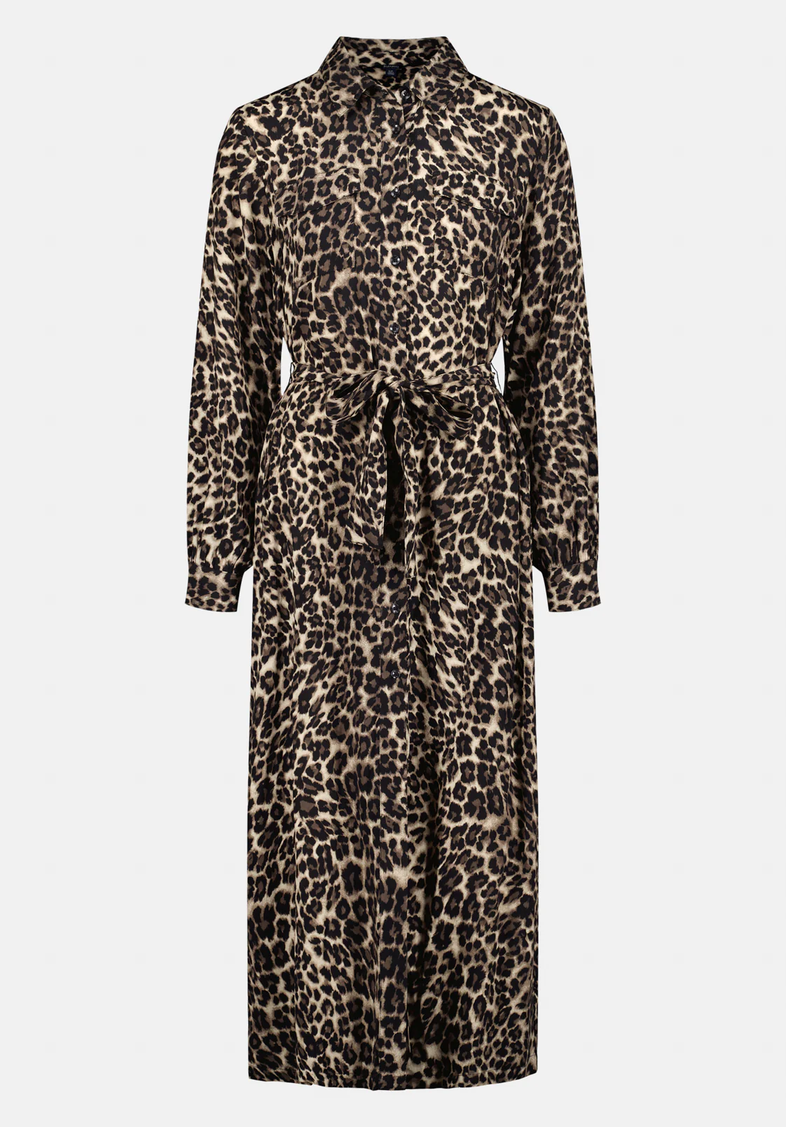Sunnie Women's Long Sleeve Belted Shirt Dress, Leopard - WD0109 - Image 5
