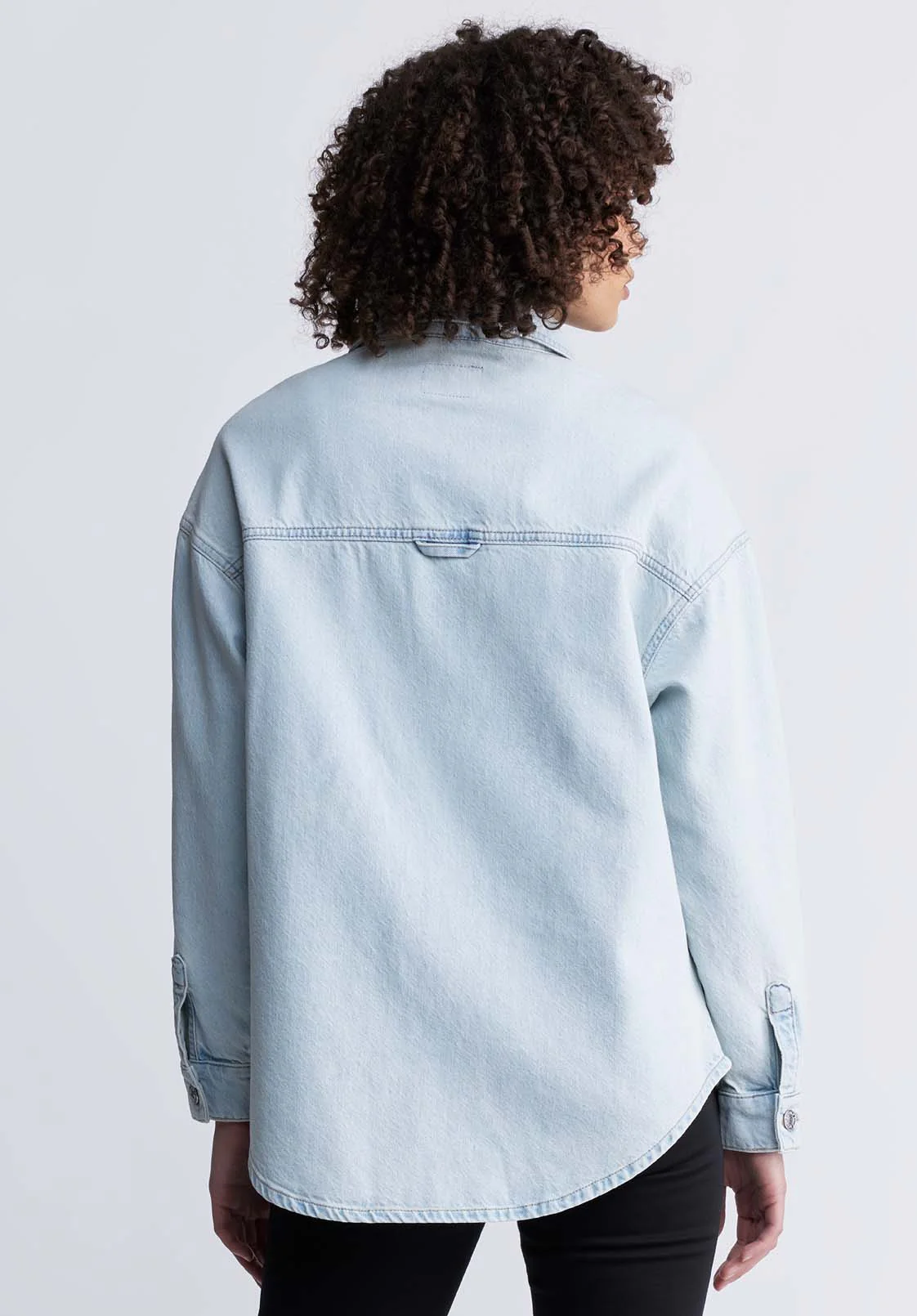 Sydney Women's Denim Shacket, Contrasted and Vintage - BL15947 - Image 5