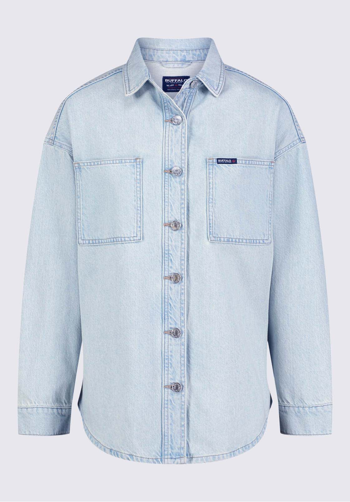 Sydney Women's Denim Shacket, Contrasted and Vintage - BL15947 - Image 6