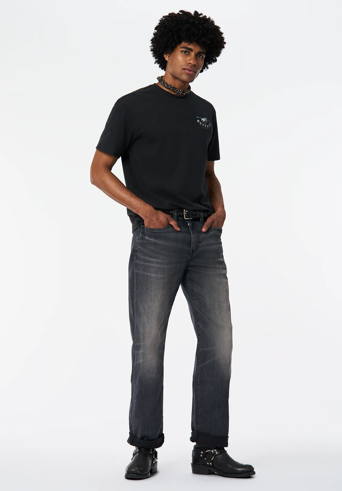 Talan Men's Badlands Print Graphic Tee, Black - BM24715