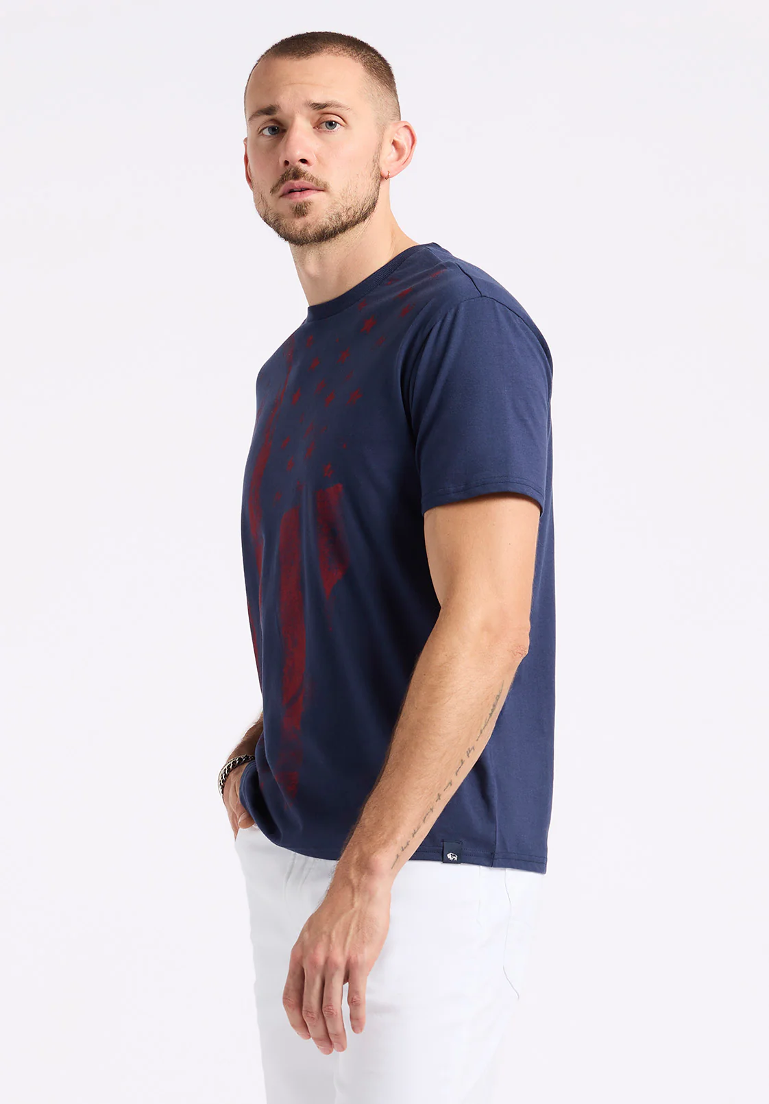 Talla Men's American Flag Print Graphic Tee, Whale - BM24650 - Image 3