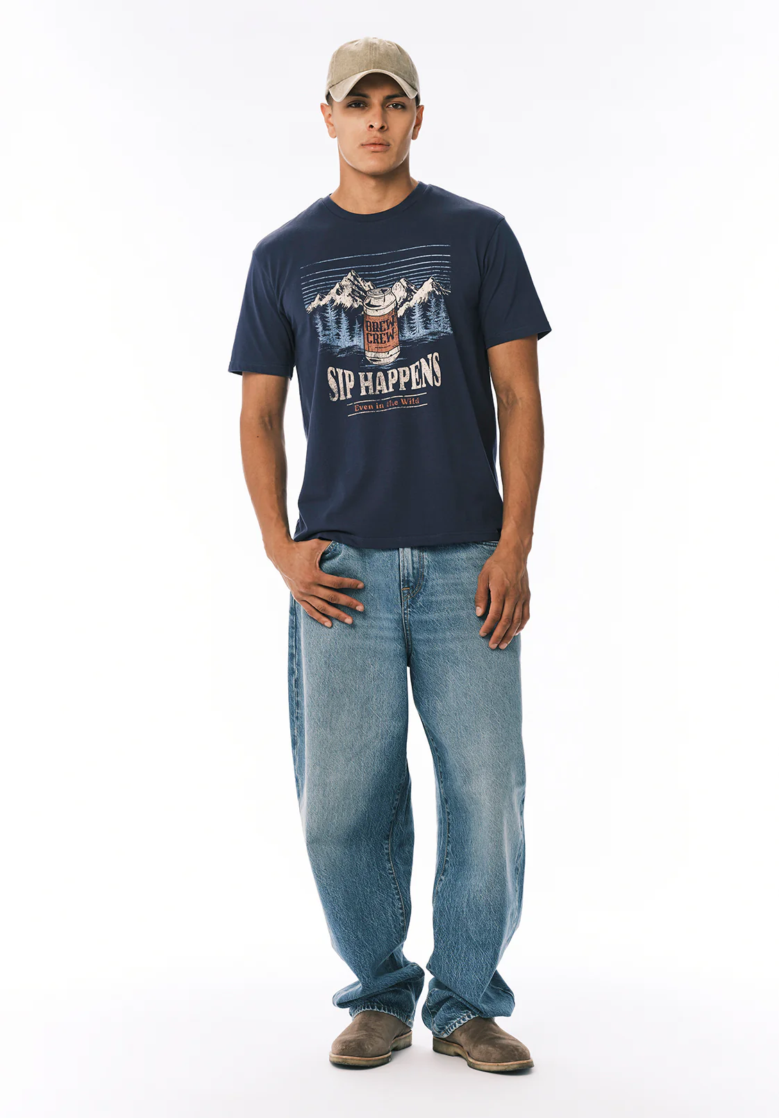 Tappens Men's Sip Happens Print Graphic Tee, Whale - BM24821