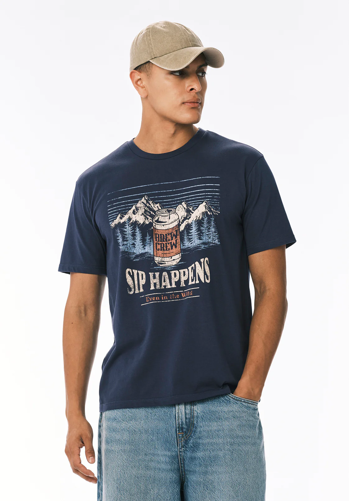 Tappens Men's Sip Happens Print Graphic Tee, Whale - BM24821 - Image 2
