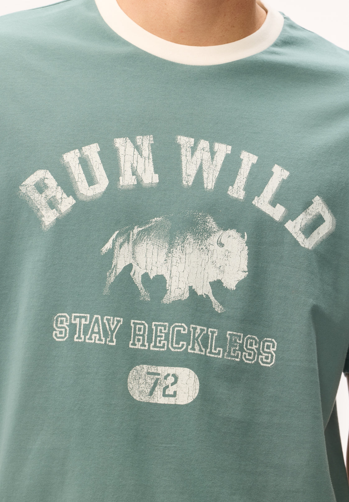 Tareo Men's Run Wild Print Graphic Tee, North Atlantic - BM24895 - Image 5