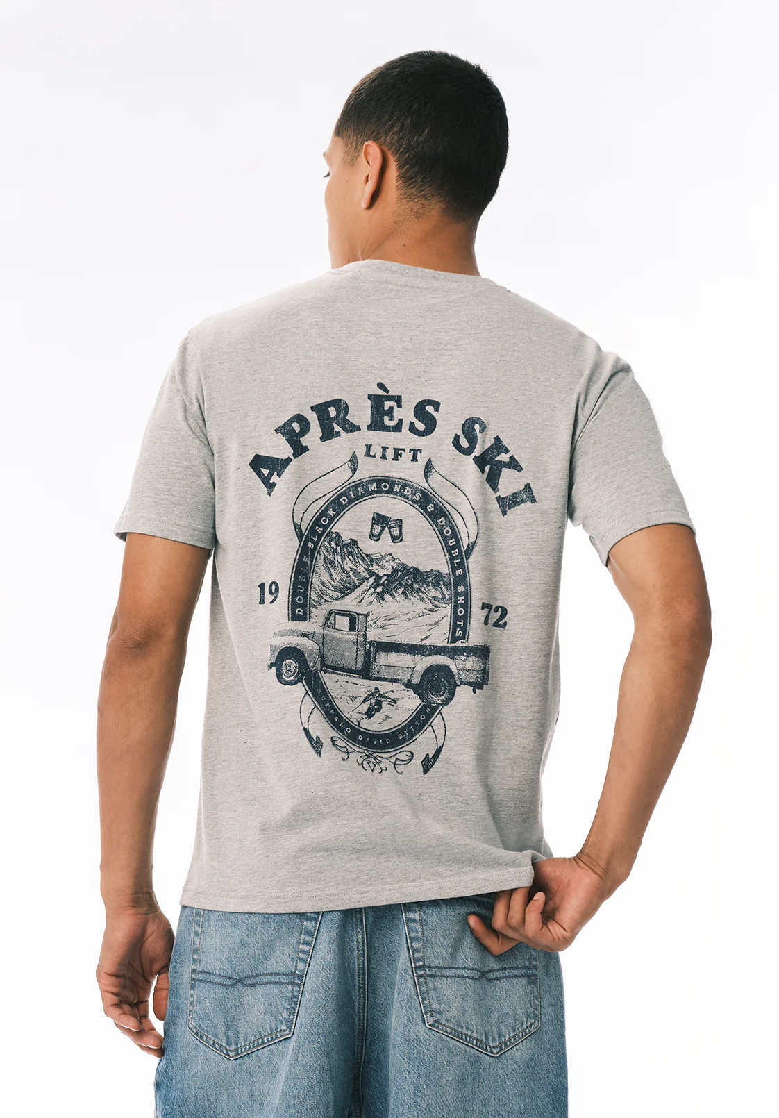 Tarma Men's Après Ski Print Graphic Tee, Heather Grey - BM24820 - Image 2