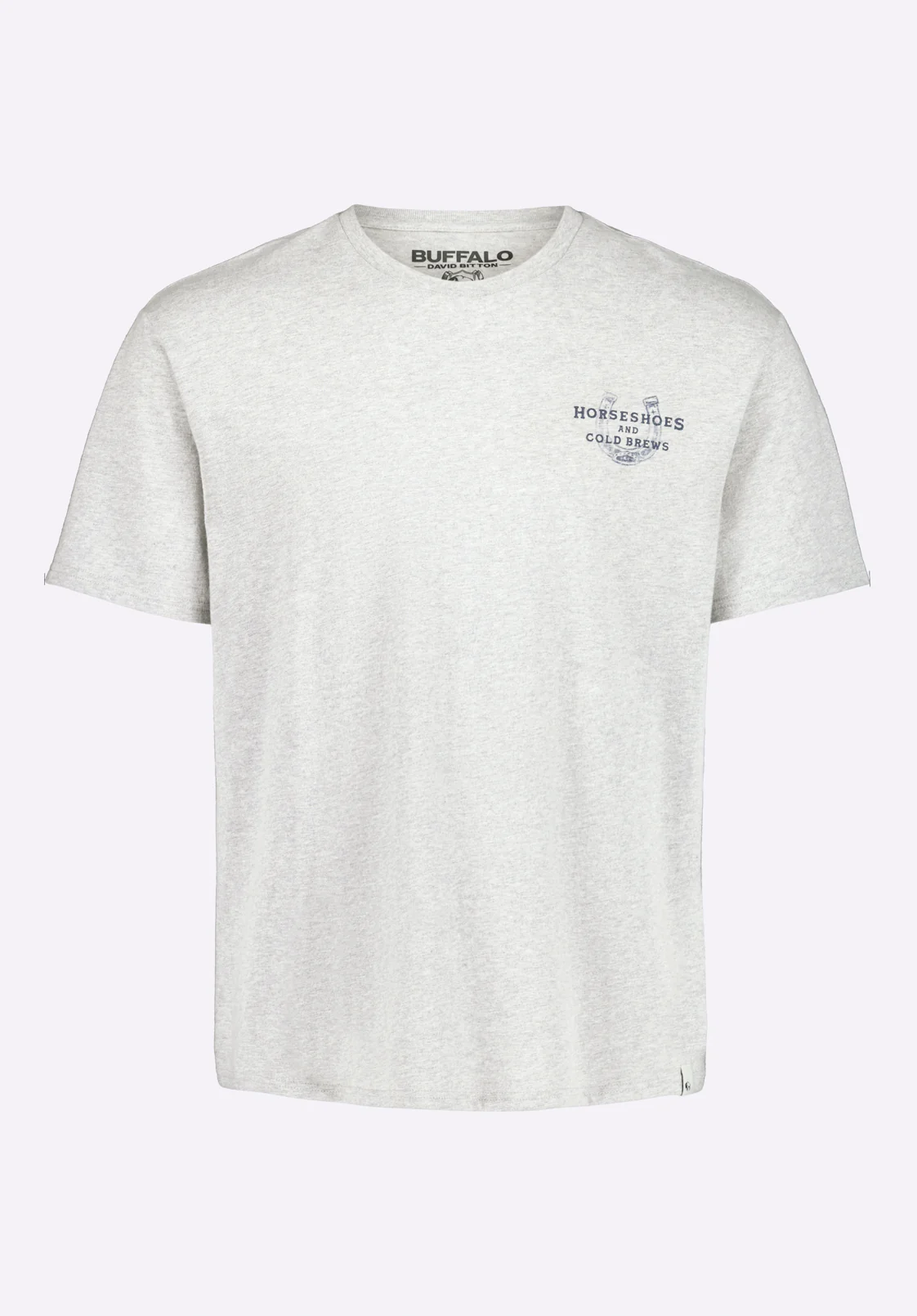 Tastrup Men's Horseshoes Print Graphic Tee, Heather Grey - BM24637 - Image 4