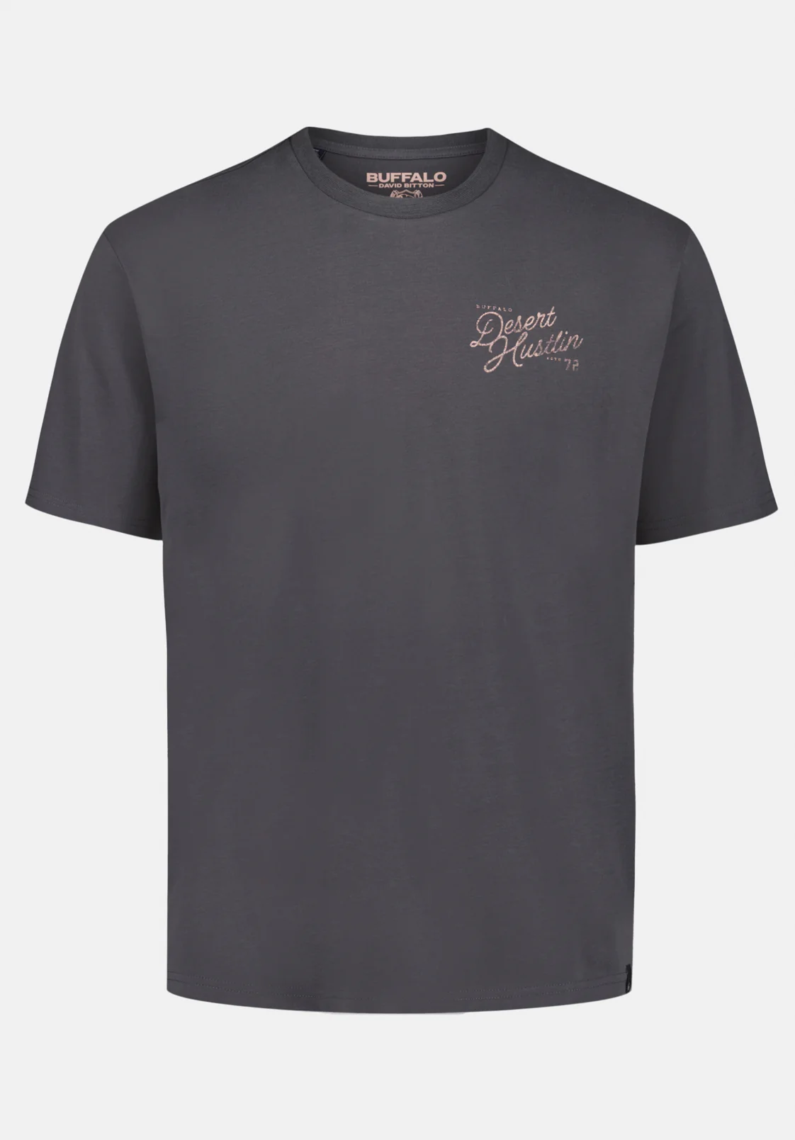 Tavian Men's Desert Hustlin Print Graphic Tee, Gray Pinstripe - BM24711 - Image 5