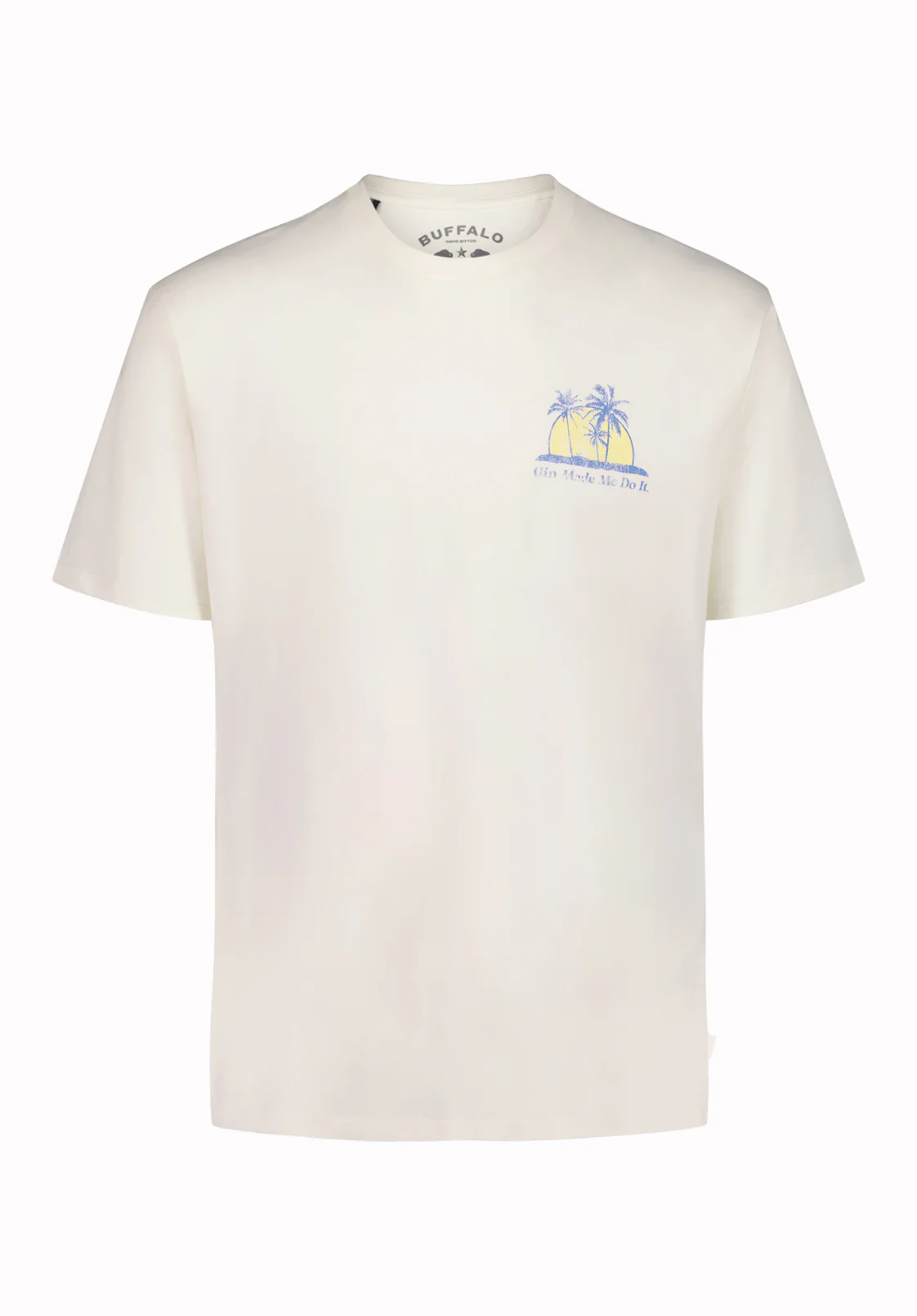 Tazro Men's Tropical Palm And Gin Print Graphic Tee, Milk - BM24834 - Image 5