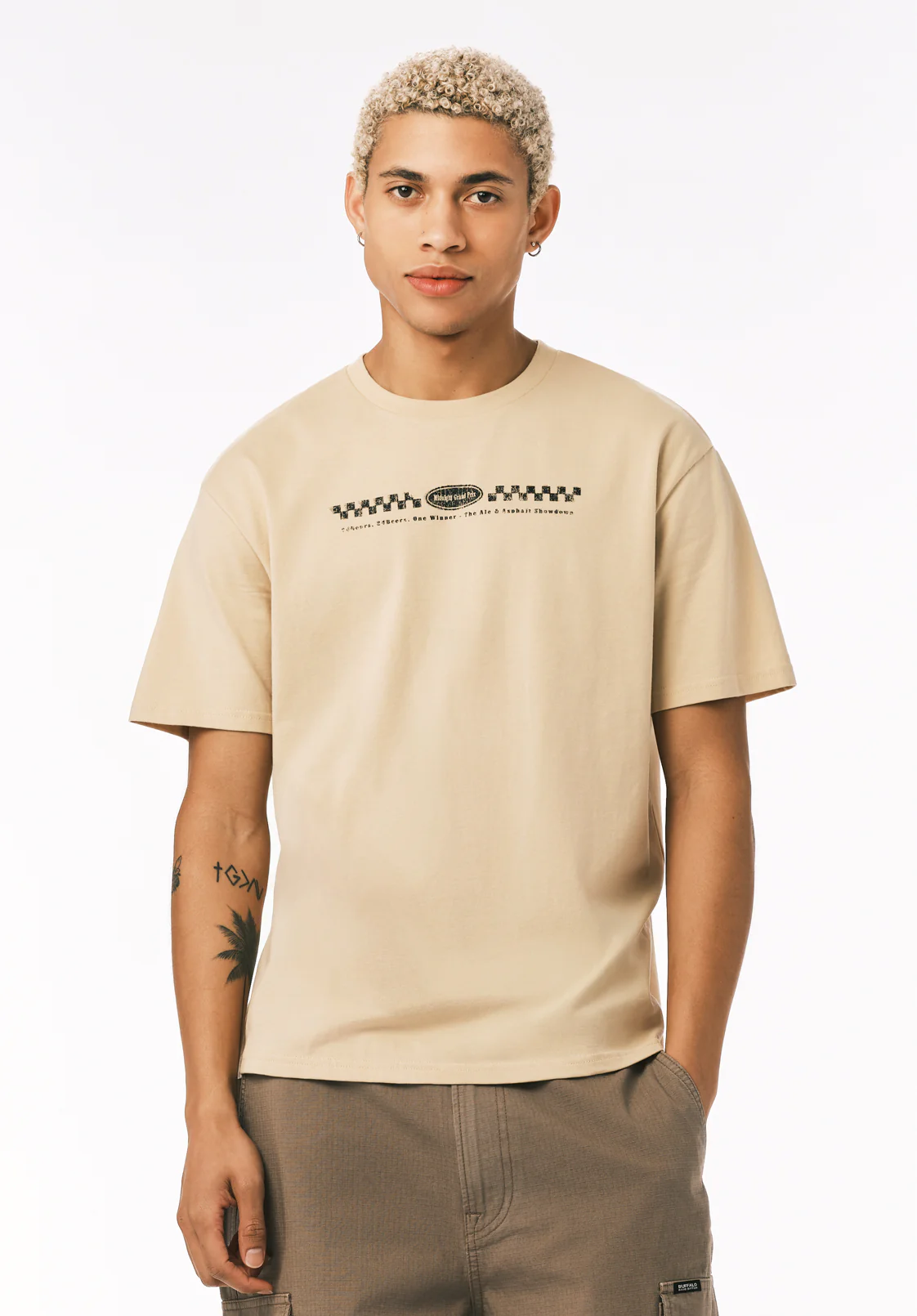 Tazul Men's Vintage Racing Print Graphic Tee, Boulder - BM24841 - Image 2