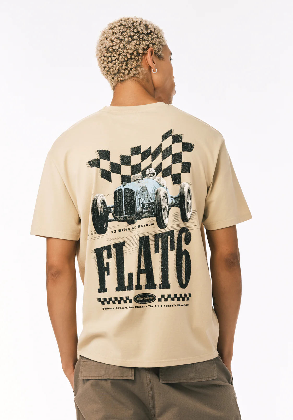 Tazul Men's Vintage Racing Print Graphic Tee, Boulder - BM24841 - Image 3