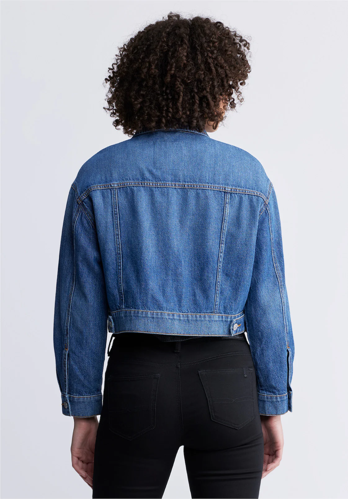 Teagan Women's Boxy Denim Jacket, Authentic Worn - BL15957 - Image 3